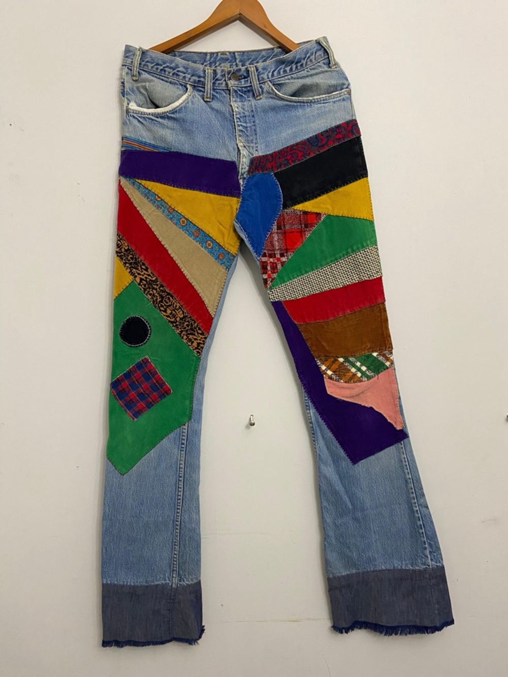 Levi's Light Blue Jeans with Multi-Color Patchwork